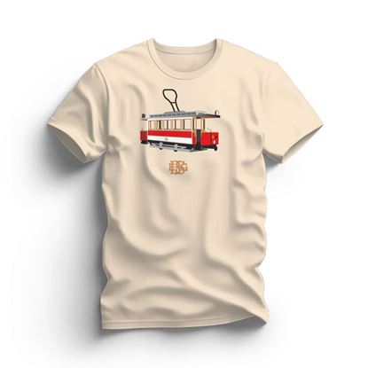 Obrázek Triko béžové s motivem TRAMVAJ